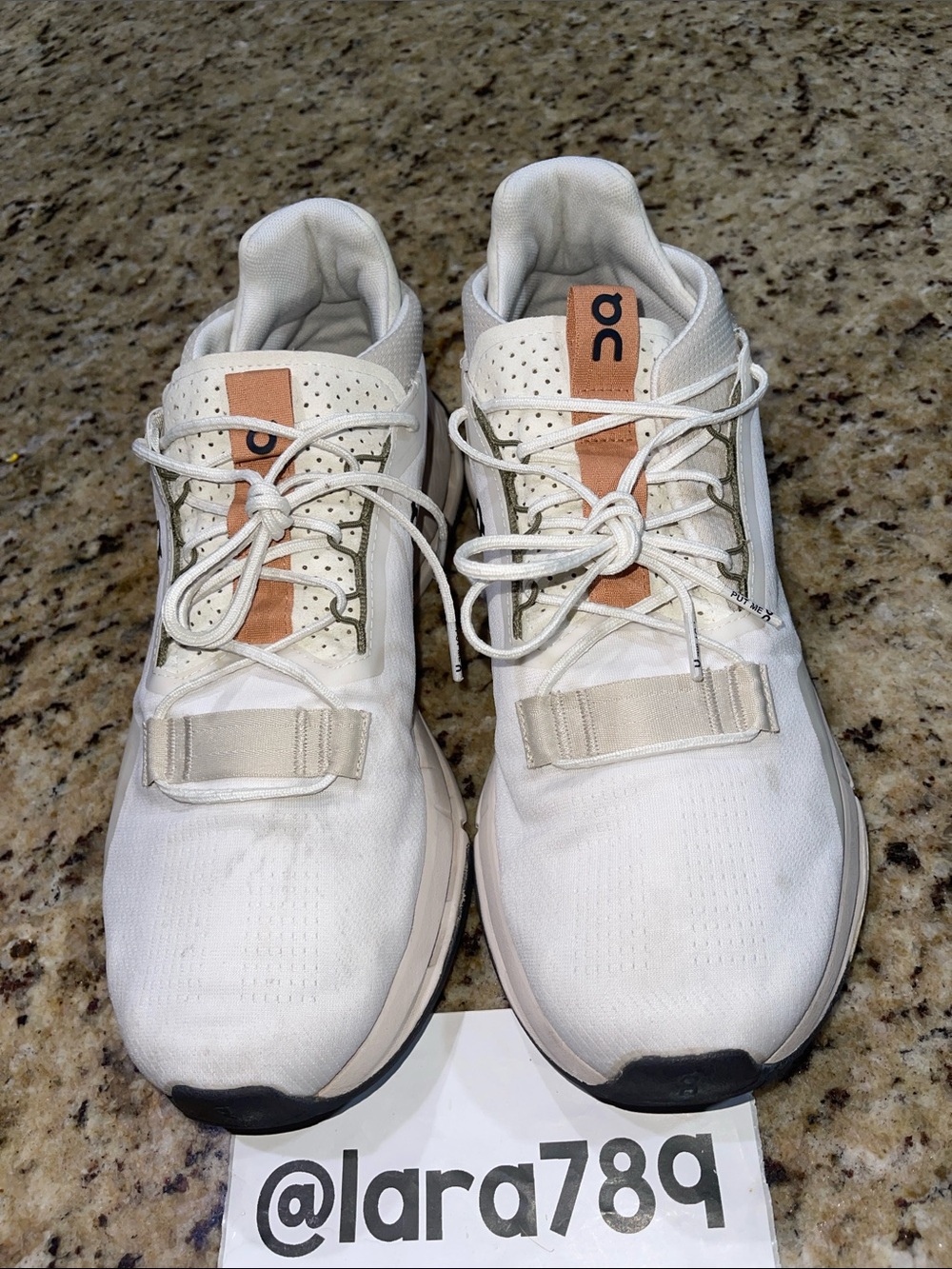 On Running Men's Cloudnova White/Tan Performance Sneakers